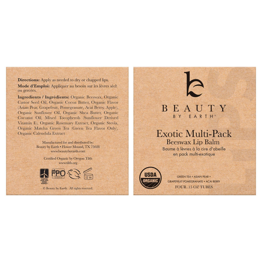 Beauty by Earth lip balm on shelf with broad universal appeal