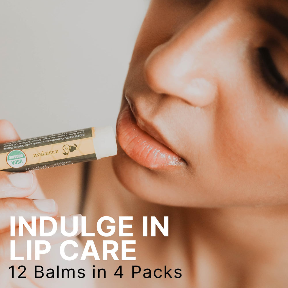 Beauty by Earth lip balm tins on vanity for daily lip care