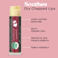 Beauty by Earth lip balm tube open reveals creamy, smooth texture