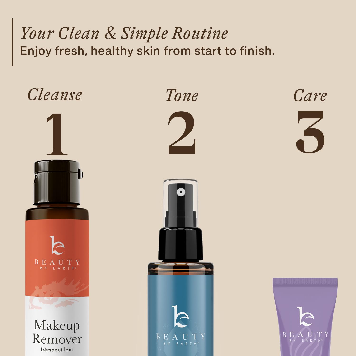 Beauty by Earth makeup remover swatch on skin demonstrates hydrating micellar-like effect.