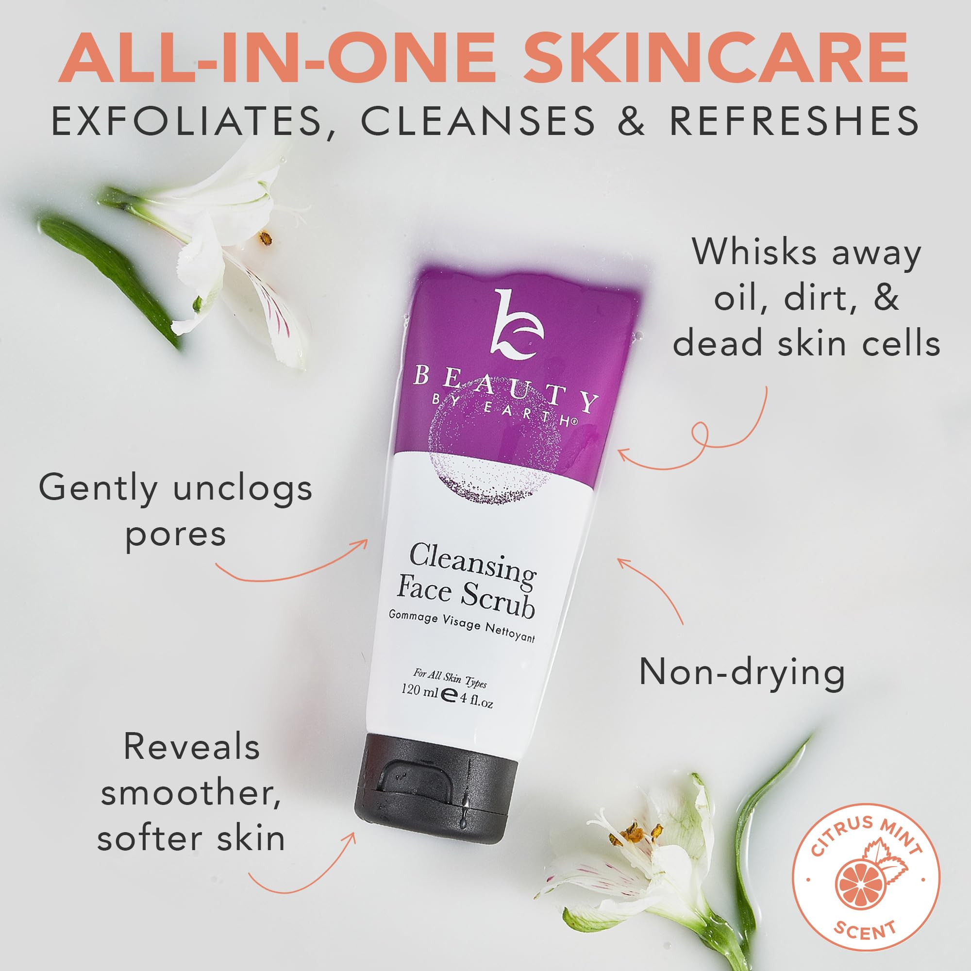 Beauty by Earth natural ingredients jar highlights organic formula for sensitive skin care