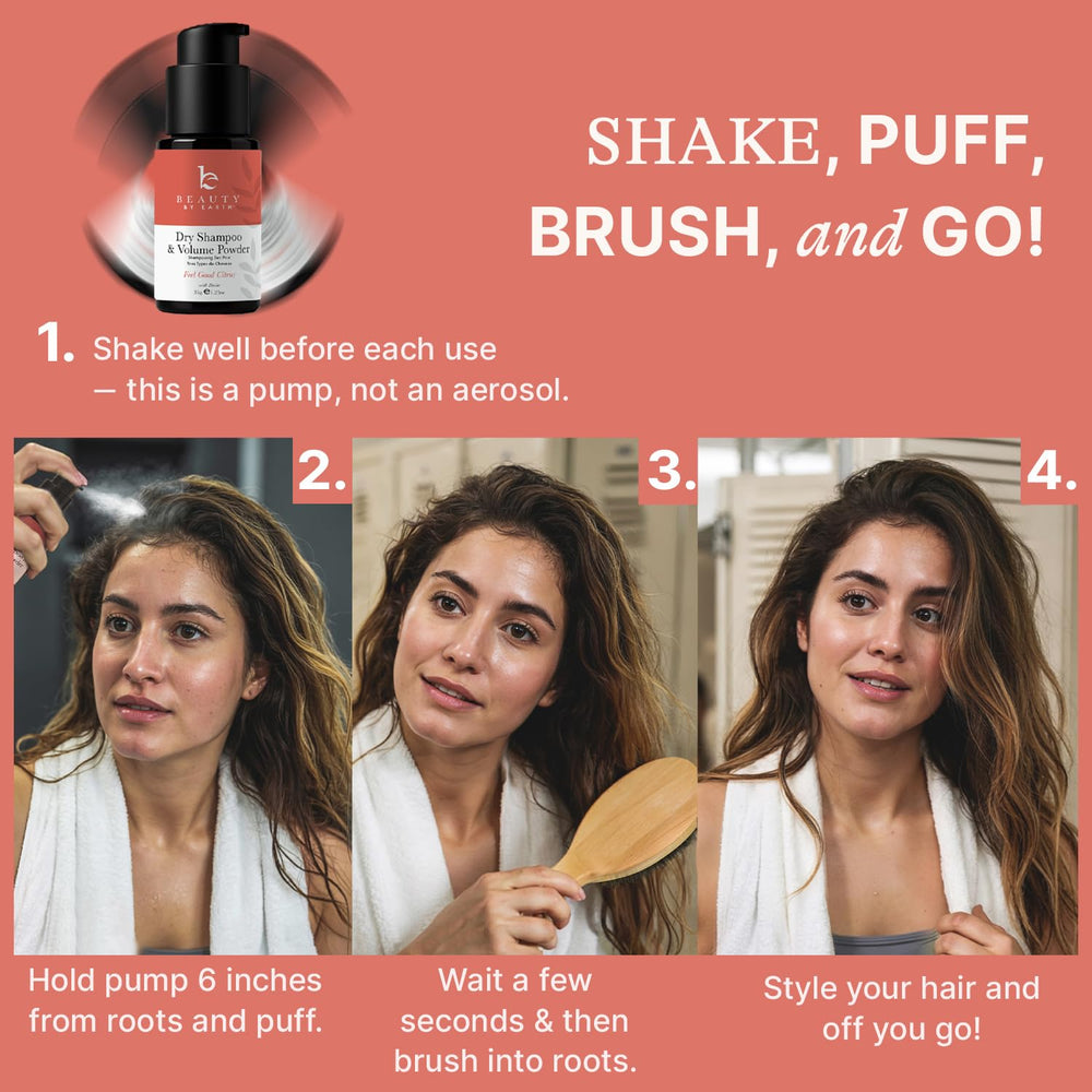 Beauty by Earth oil-absorption starches clean roots quickly.