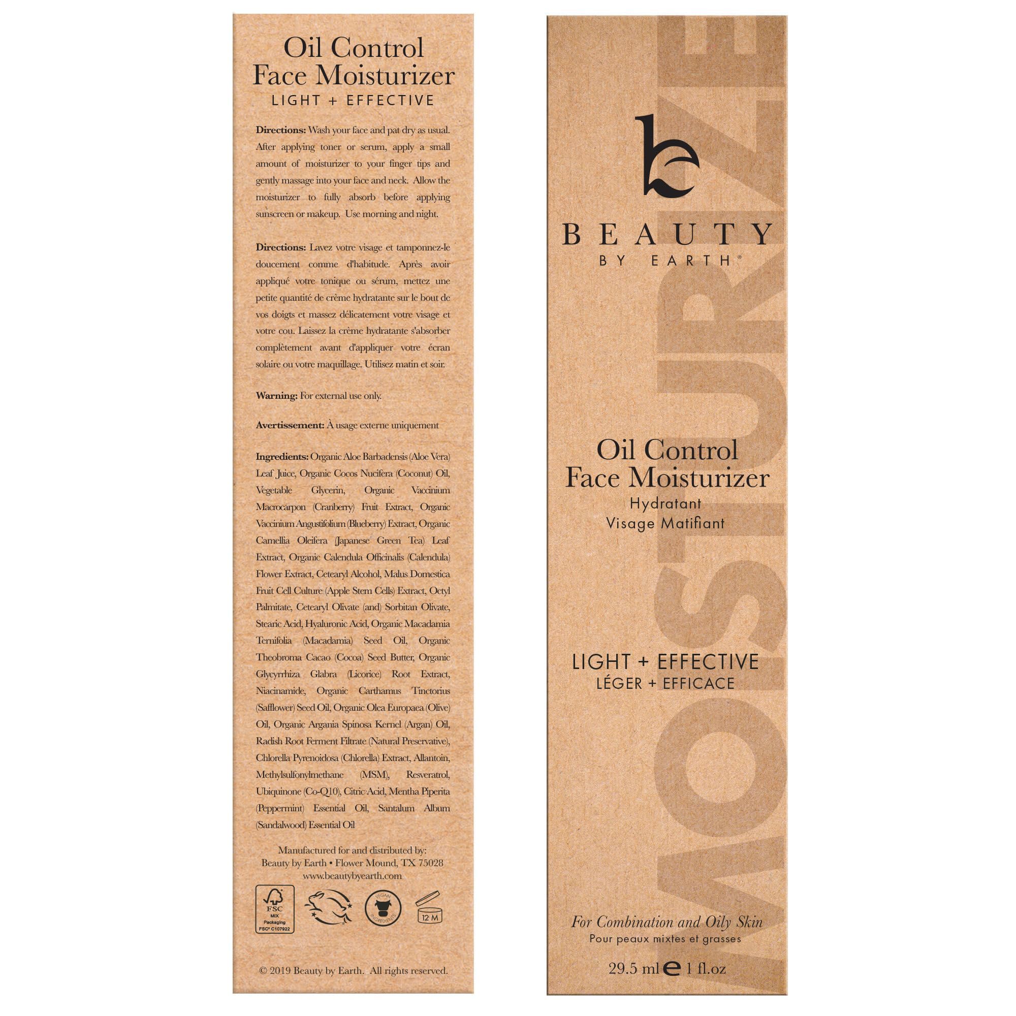 Beauty by Earth Oil Control Moisturizer on skin shows matte finish without heaviness