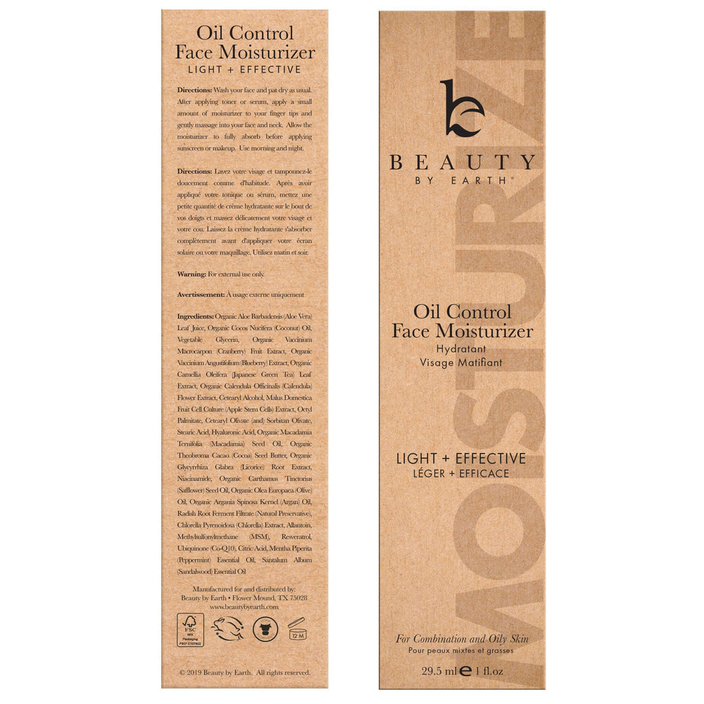 Beauty by Earth Oil Control Moisturizer on skin shows matte finish without heaviness