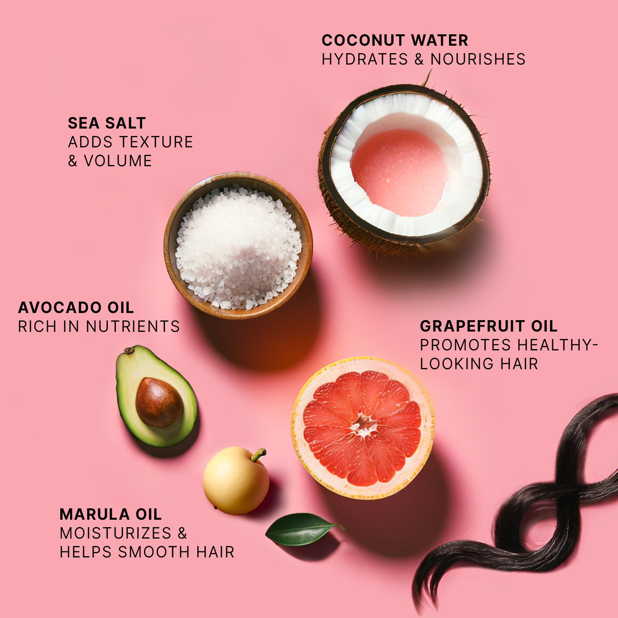Beauty by Earth sea salt spray USA-made formula enhances natural texture and waves