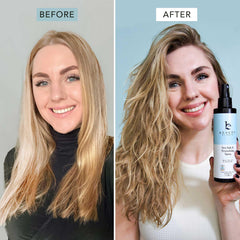 Hair with natural textured waves and added volume from sea salt spray.