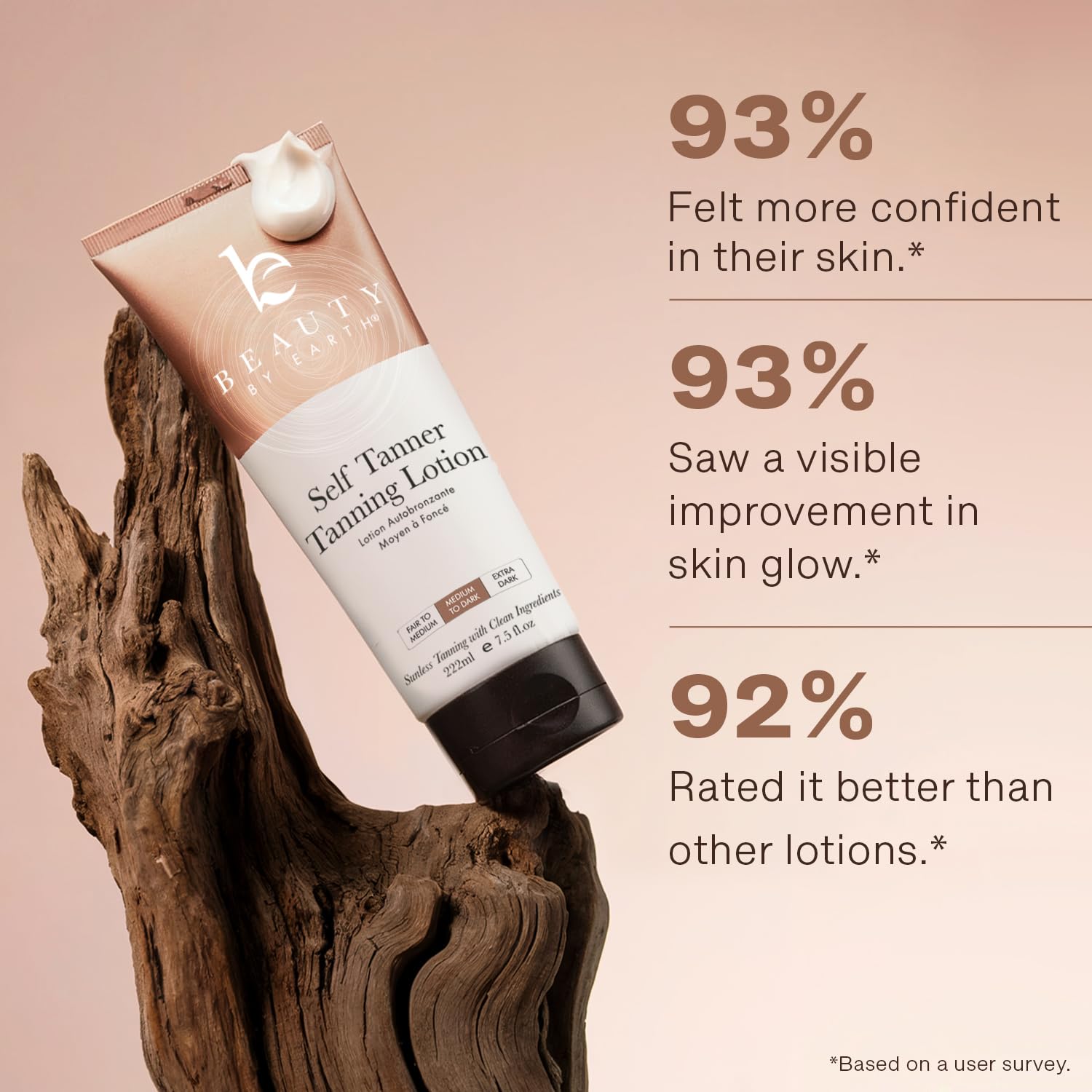 Beauty by Earth Self Tanner aloe-shea-butter image emphasizes skin-nourishing ingredients.