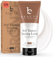 Beauty by Earth Self Tanner bottle-pump for easy, mess-free application.
