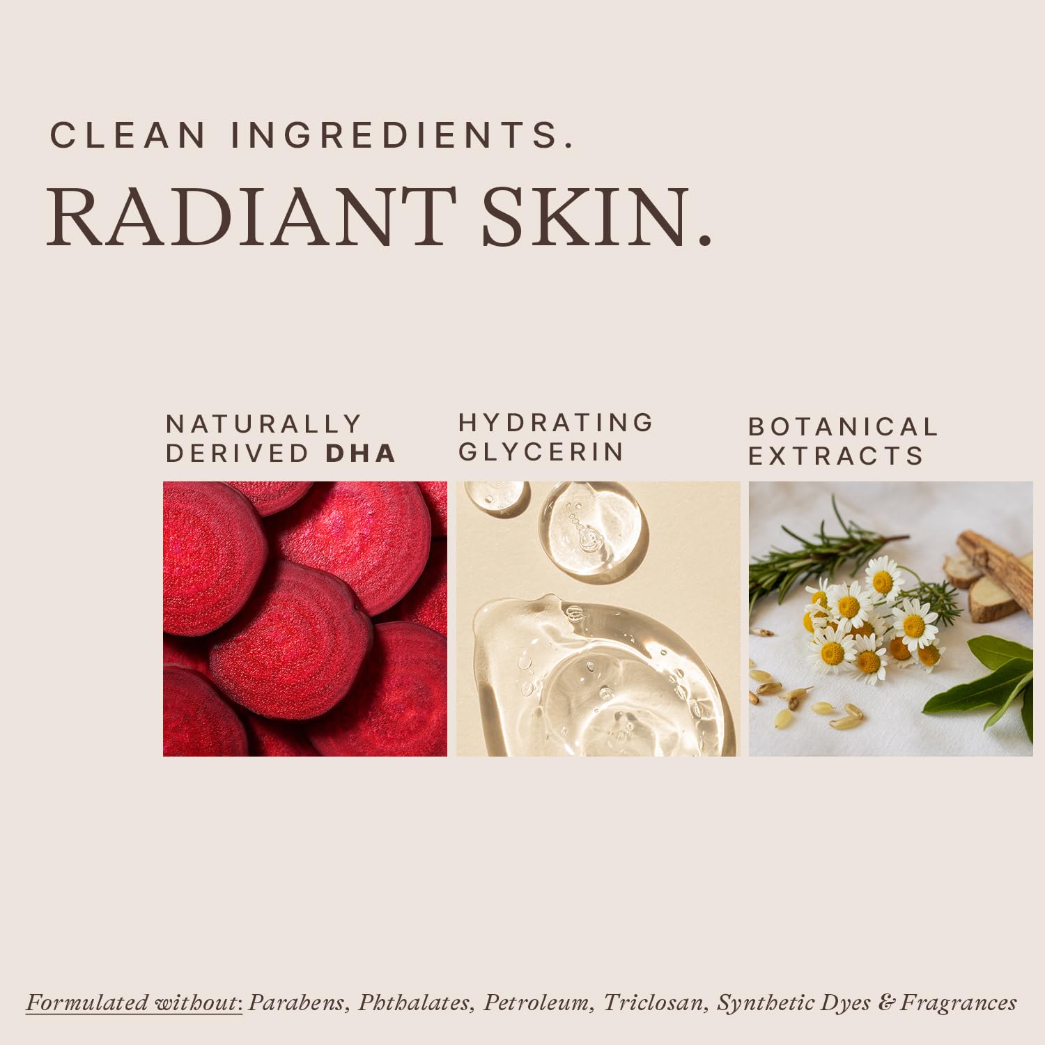 Beauty by Earth Self Tanner Mousse close-up label highlights vegan, clean ingredients