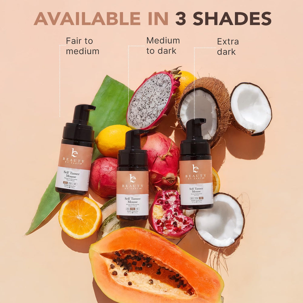Beauty by Earth Self Tanner Mousse natural glow ideal for hands and face.