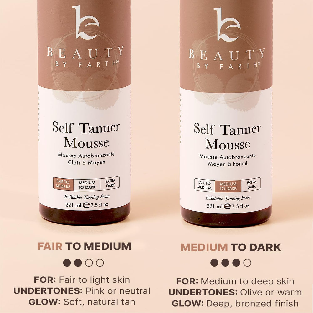 Beauty by Earth Self Tanner Mousse odor-free formula with essential oils aroma