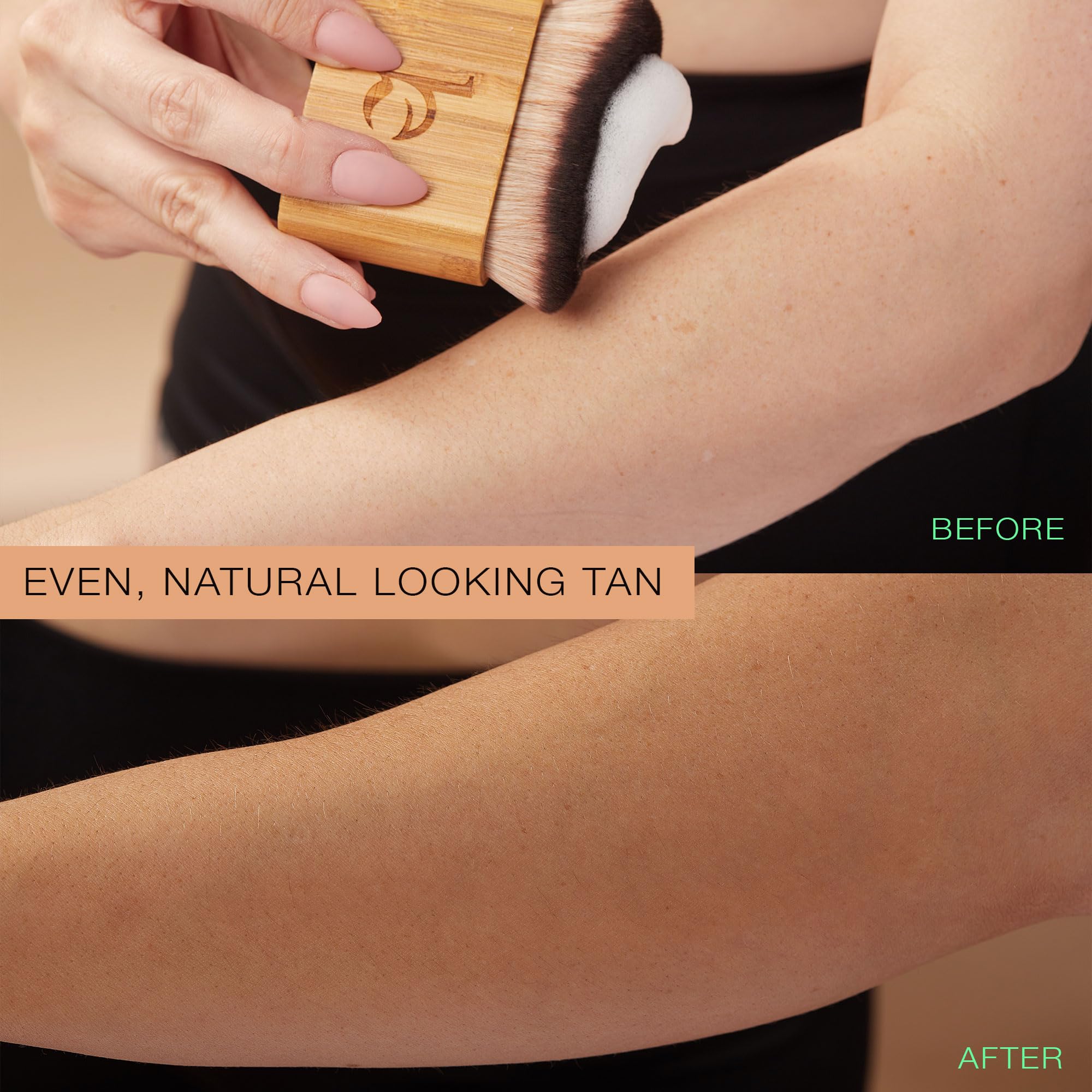 Beauty by Earth Self Tanner Mousse Ultra Dark foam on body yields streak-free glow