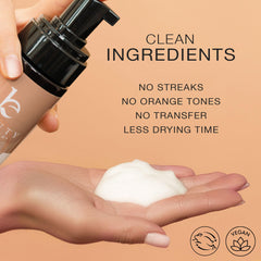 Beauty by Earth Self Tanner Mousse Ultra Dark foam swirl on arm reveals natural tone
