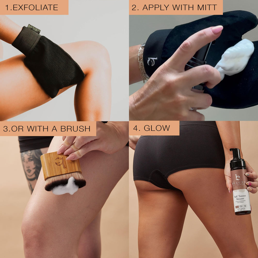Beauty by Earth Self Tanner Mousse vegan cruelty-free label confirms ethical tanning