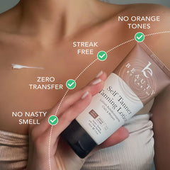 Beauty by Earth self tanner highlights quick color development for a sun-kissed look