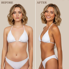 Beauty by Earth Self Tanner spread-on-skin demonstrates natural bronze evenly.