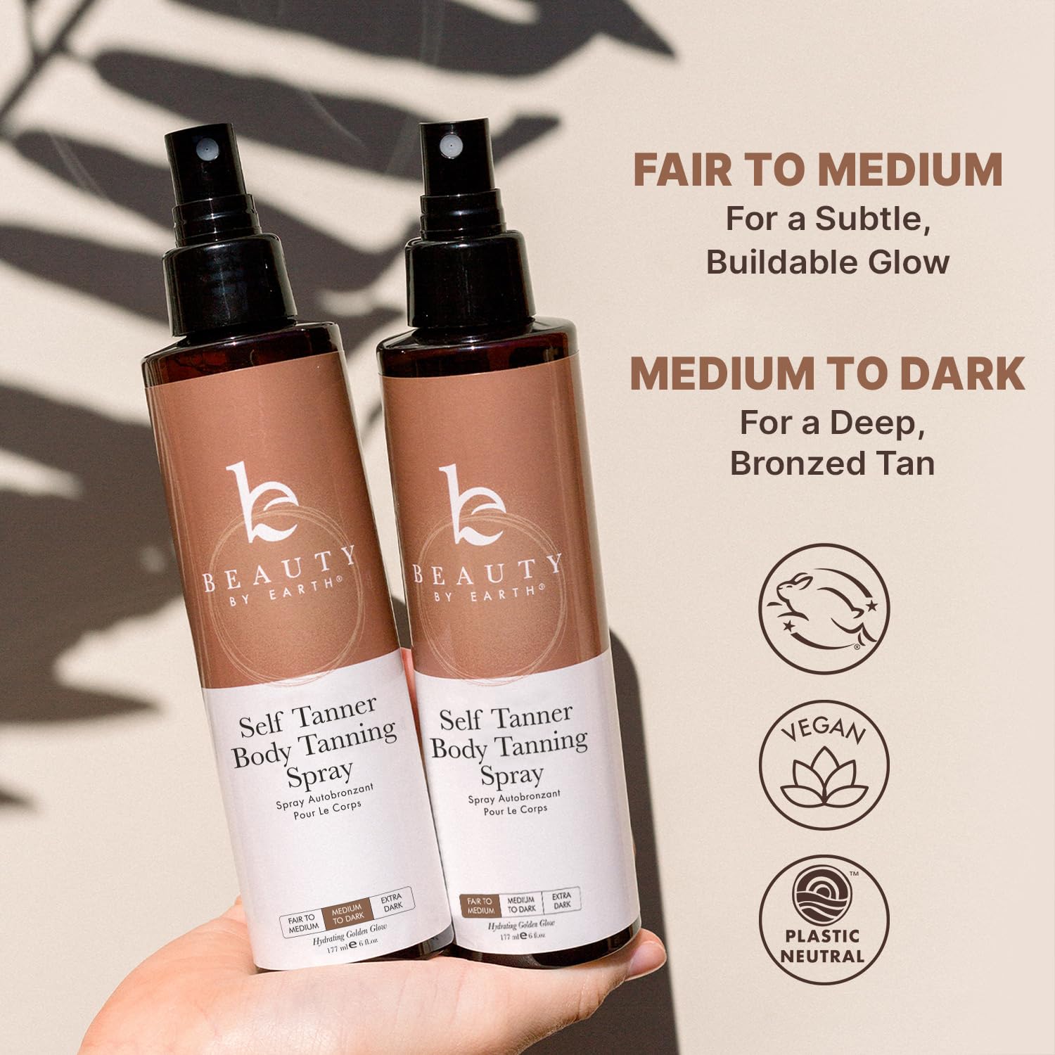 Beauty by Earth usa-made-label on bottle emphasizes clean ingredients