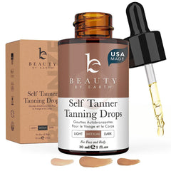Beauty by Earth self tanning drops bottle shows natural color