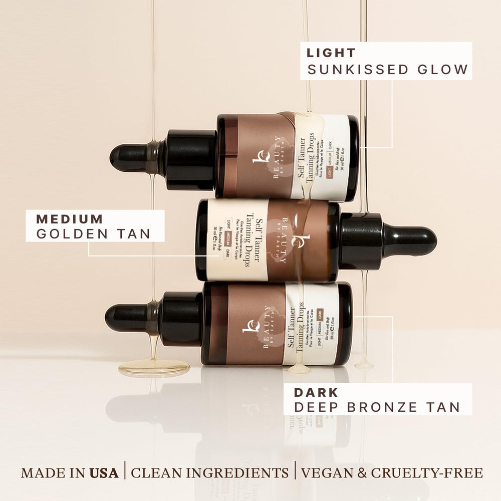 Beauty by Earth self-tanning-drops-face-hydrated-skin features skin-nourishing hydration