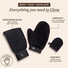 Beauty by Earth exfoliating glove for prep before tanning.