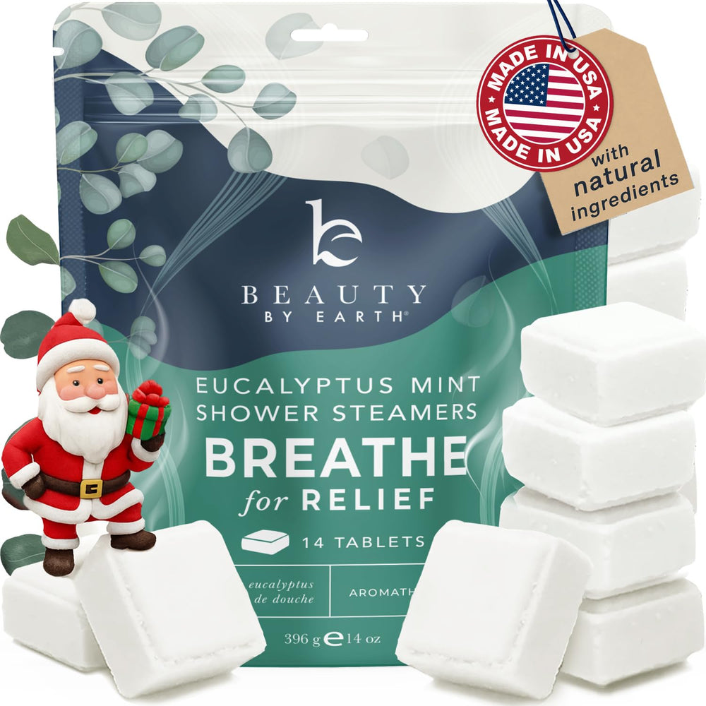 Beauty by Earth shower steamer USA-made packaging ready for gifting.