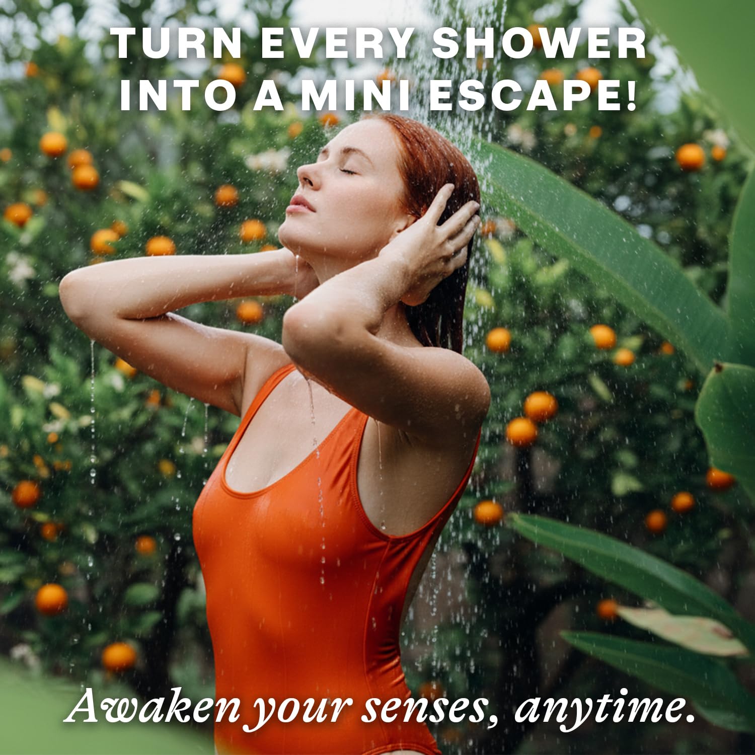 Beauty by Earth citrus aroma brightens morning showers.