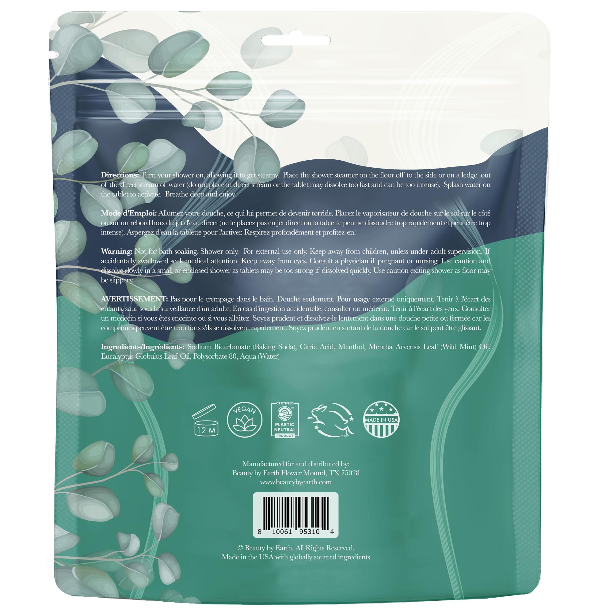 Beauty by Earth creates a relaxing, spa-like shower experience.