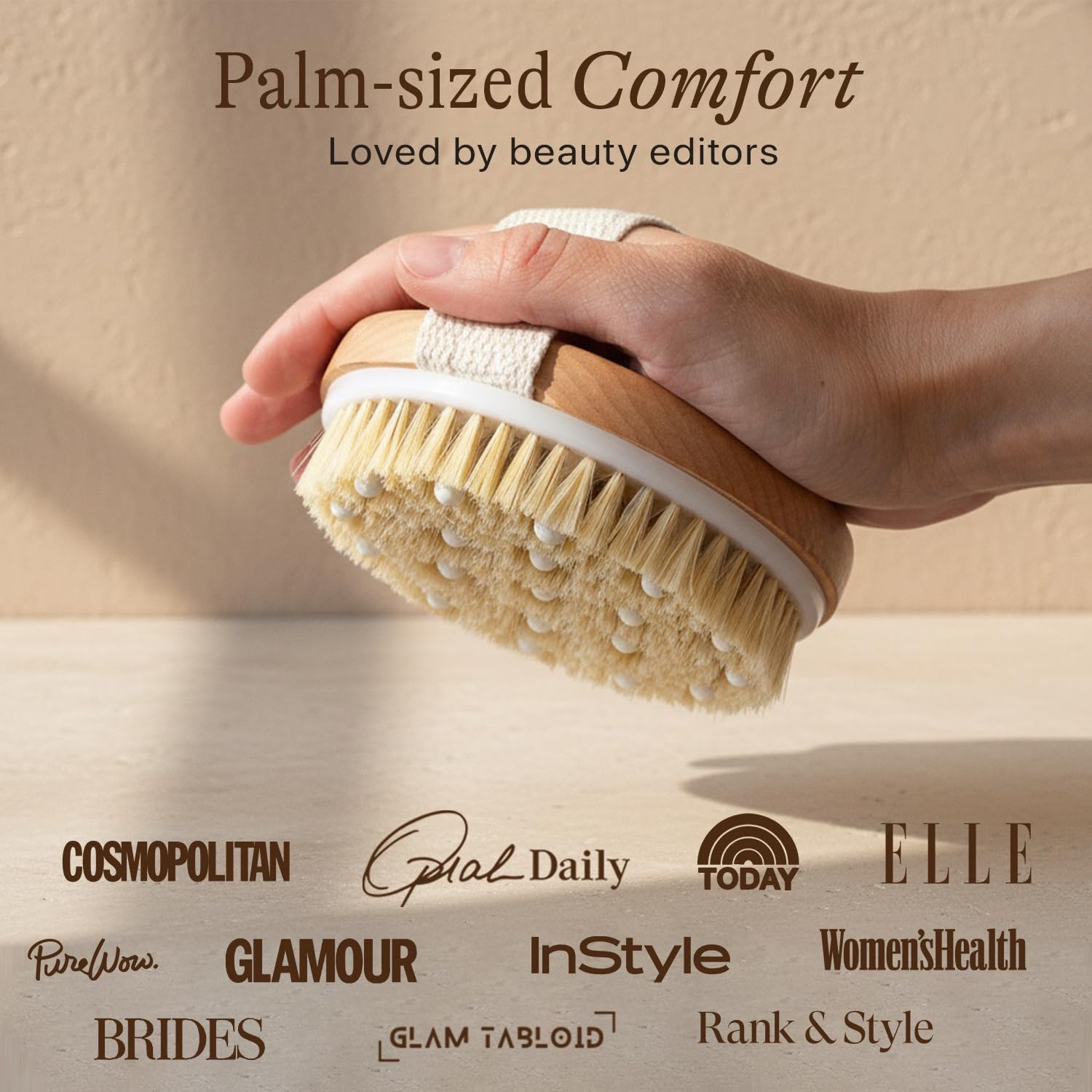 Beauty by Earth soft skin results from natural bristles and ergonomic handle