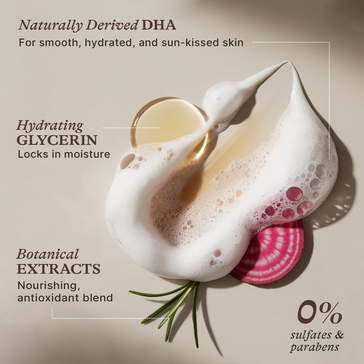 Beauty by Earth streak-free result on skin after application.
