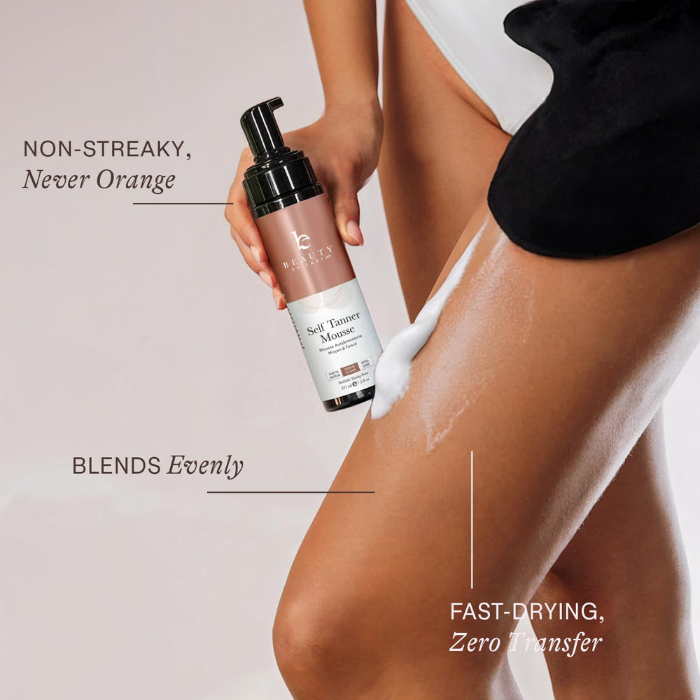 Beauty by Earth tan kit packaging highlighting USA-made formula