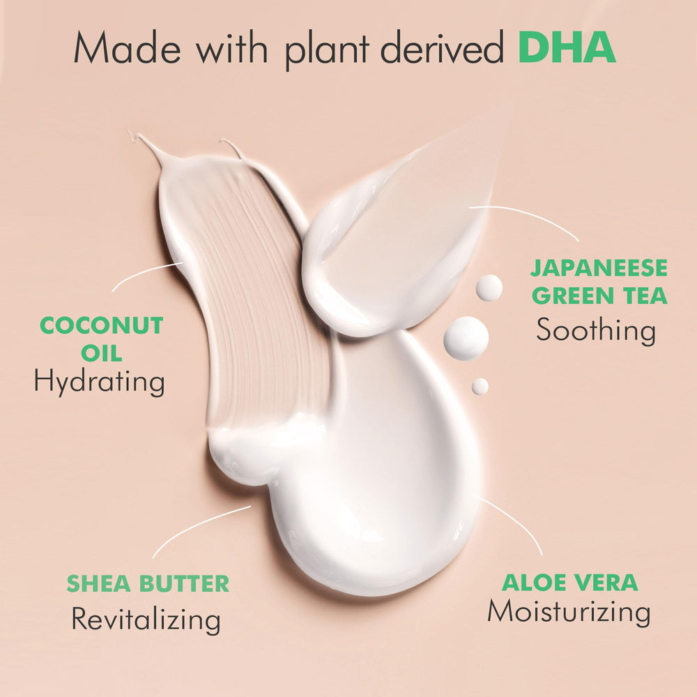 Beauty by Earth tanning lotion features dye-free, toxin-free formula with hydrating shea butter