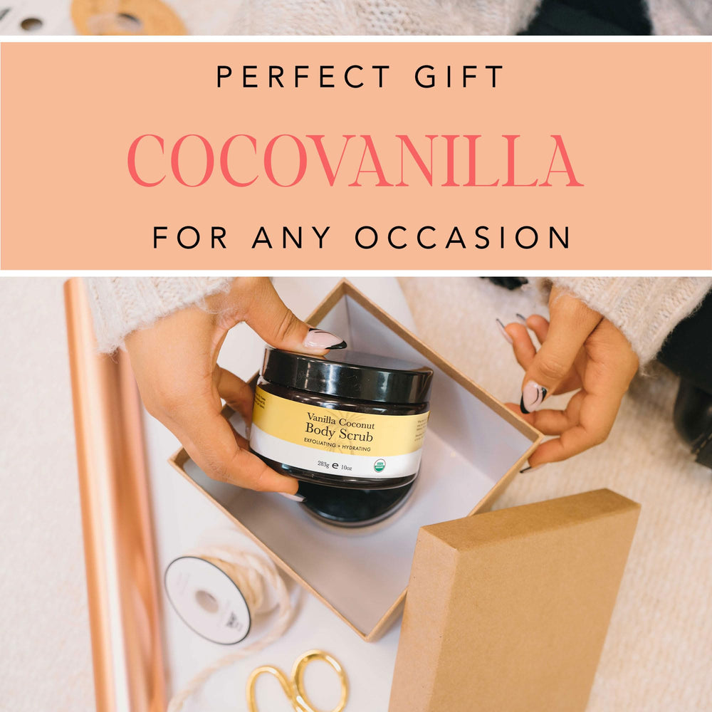 Beauty by Earth Vanilla Coconut Body Scrub foot care use on heels and toes.