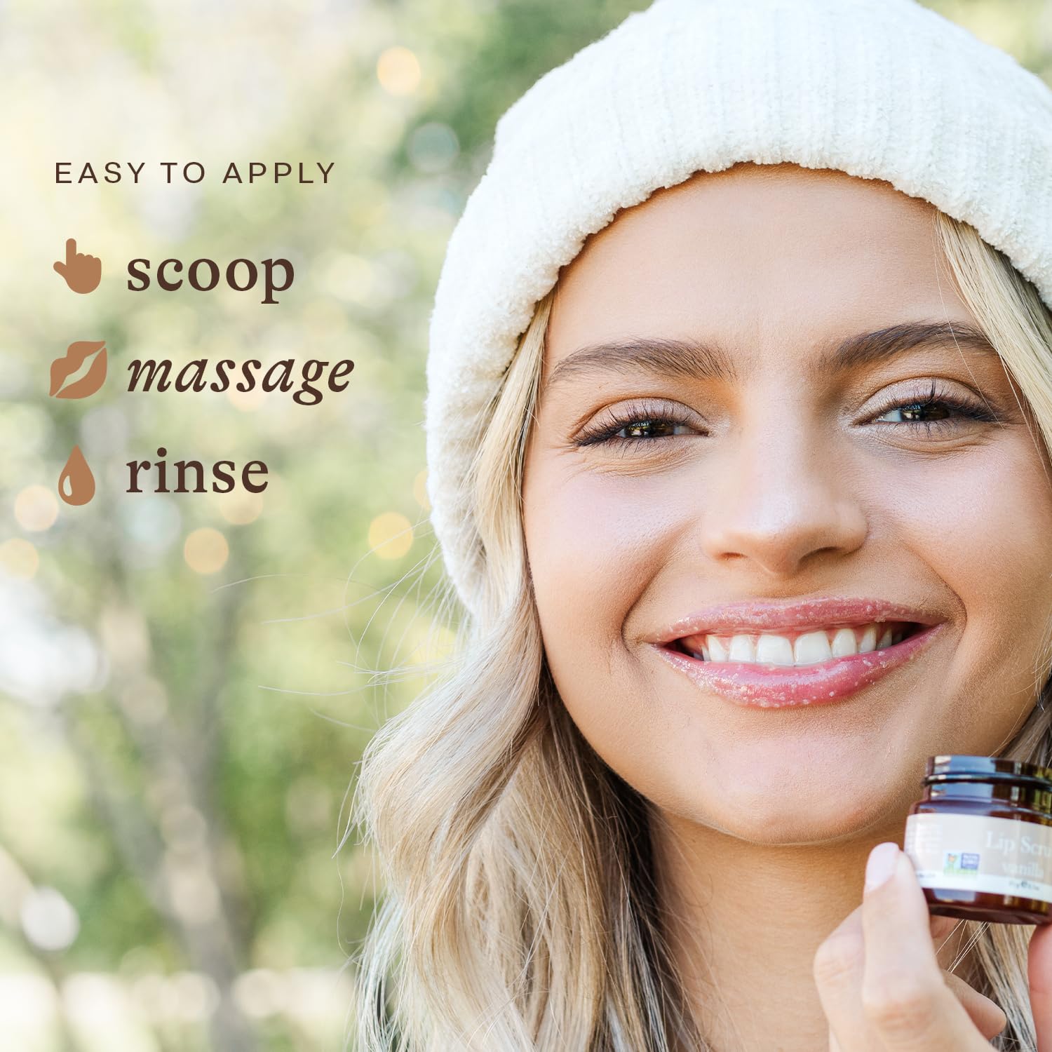 Beauty by Earth vanilla lip scrub gift-ready tin for stockings