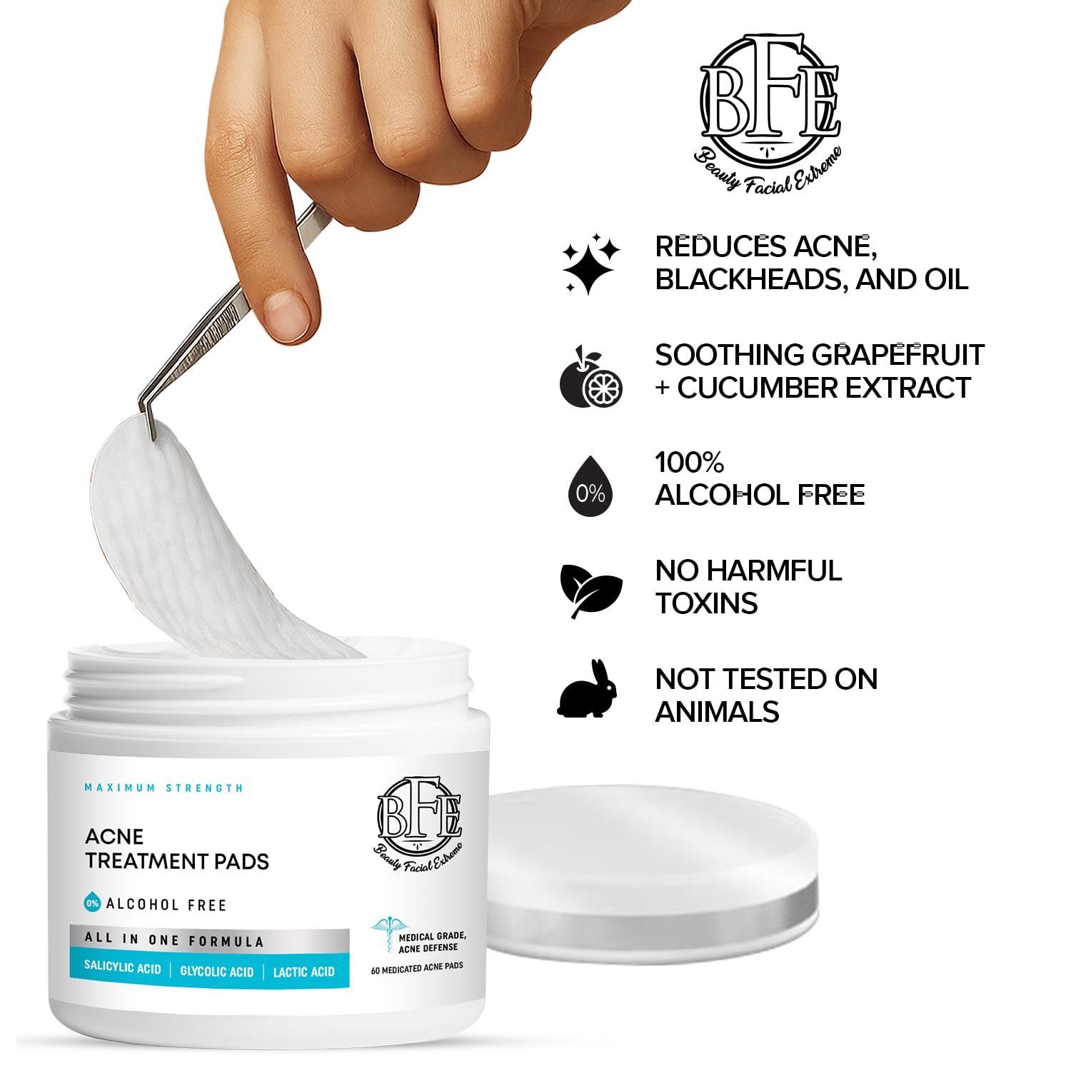 Beauty Facial Extreme acne pad hydration shot highlights non-drying formula