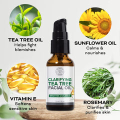 Beauty Foundry tea tree oil close-up texture showing quick absorption and light finish