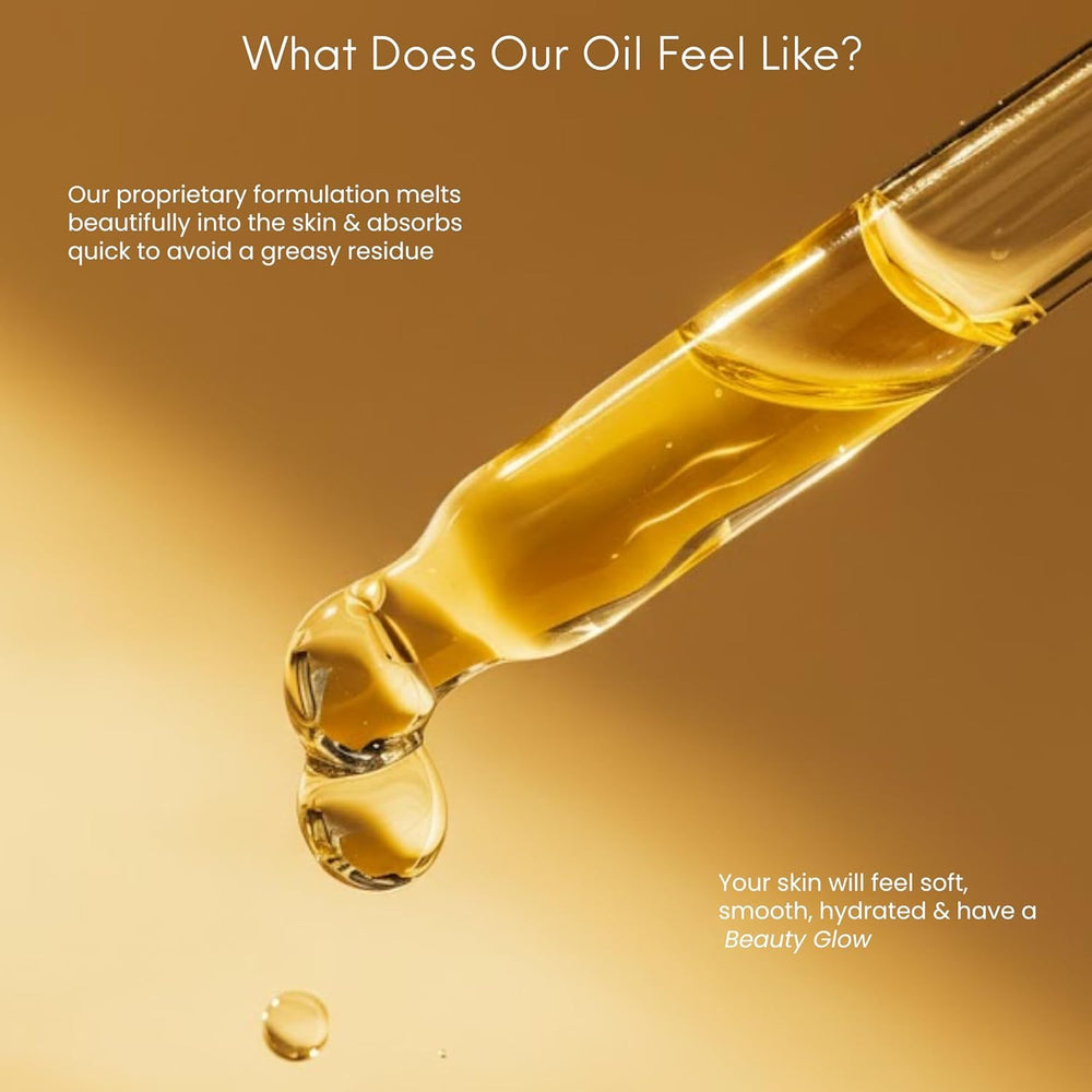 Beauty Glow oil absorbed quickly on skin without a greasy feel