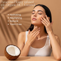 Beauty Glow paracress flowers closeup highlighting natural anti-aging botanicals.