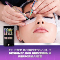 Image Beauty Insight Japanese steel tweezers pointed tip for precise lash placement.
