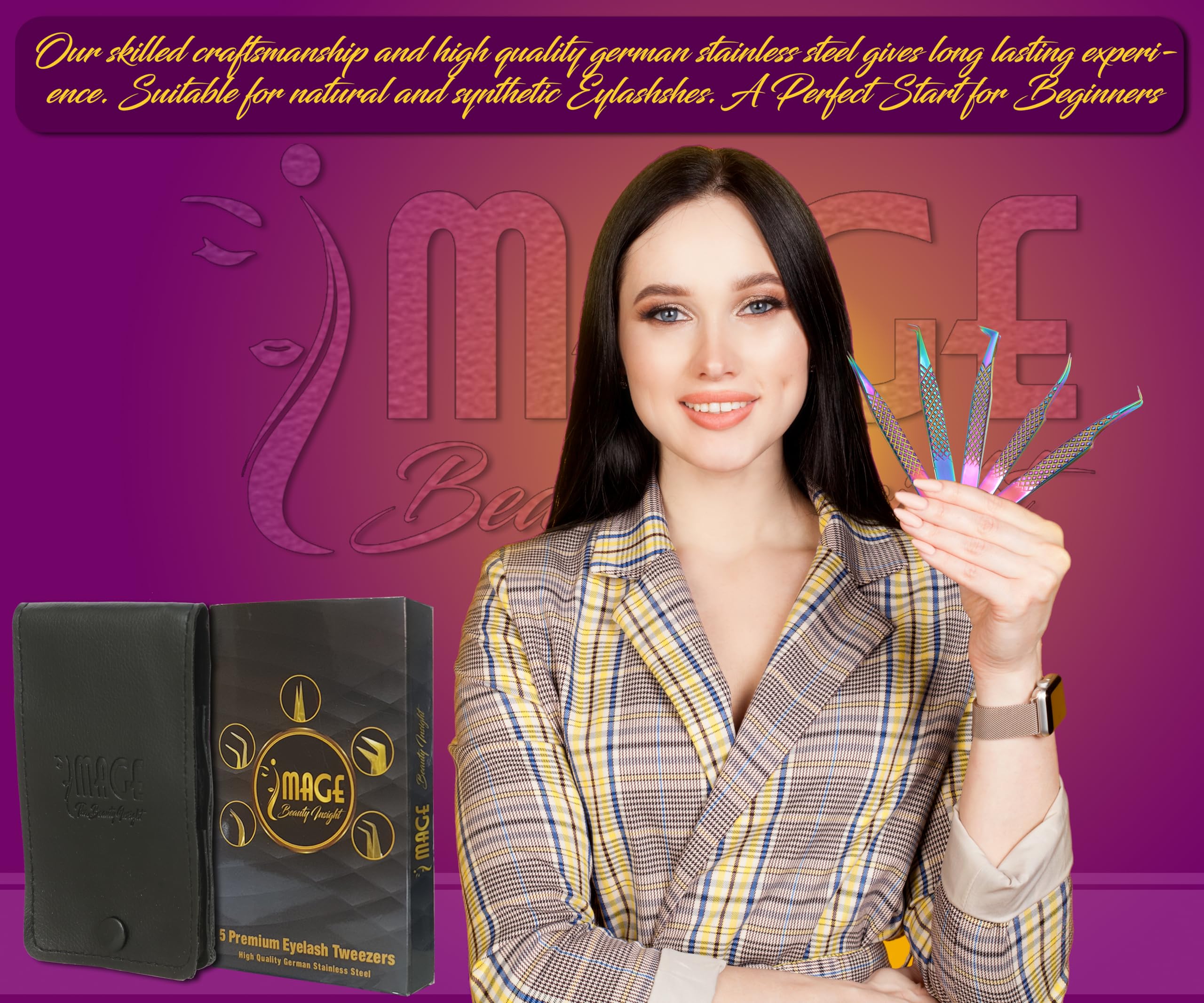 Image Beauty Insight leather case for travel-friendly storage of lash tools.