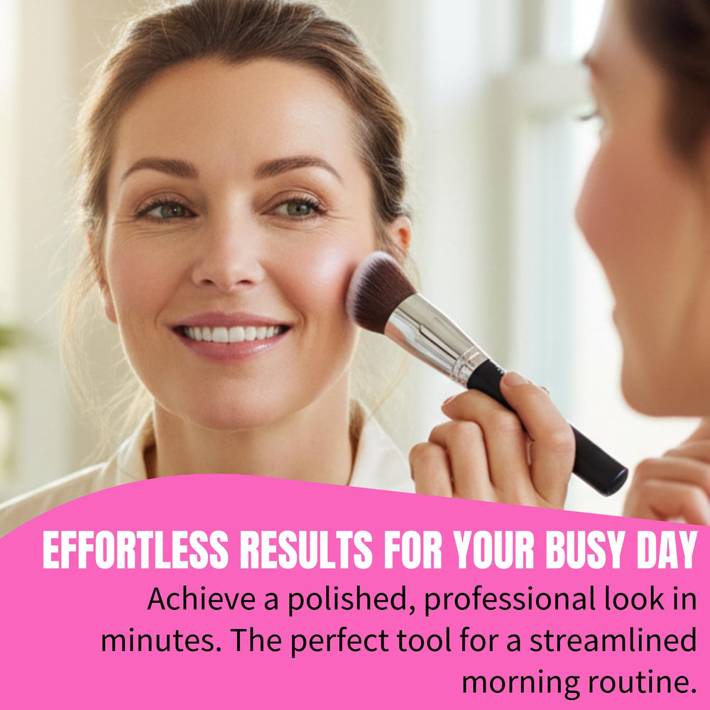 Beauty Junkees blush brush buildable coverage from subtle to dramatic looks.