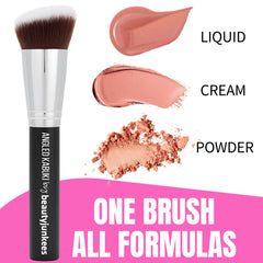 Beauty Junkees no shedding design prevents stray bristles on skin.