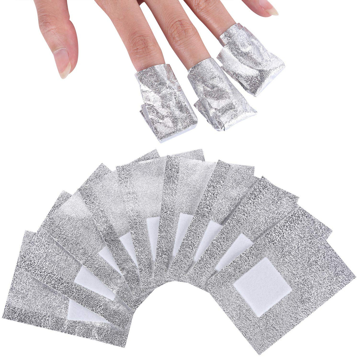 Beauty Max 600pcs nail foil wraps with cotton pad for quick gel polish removal at home.
