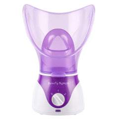 beauty-nymph face steamer closeup shows steam for open pores and hydration.