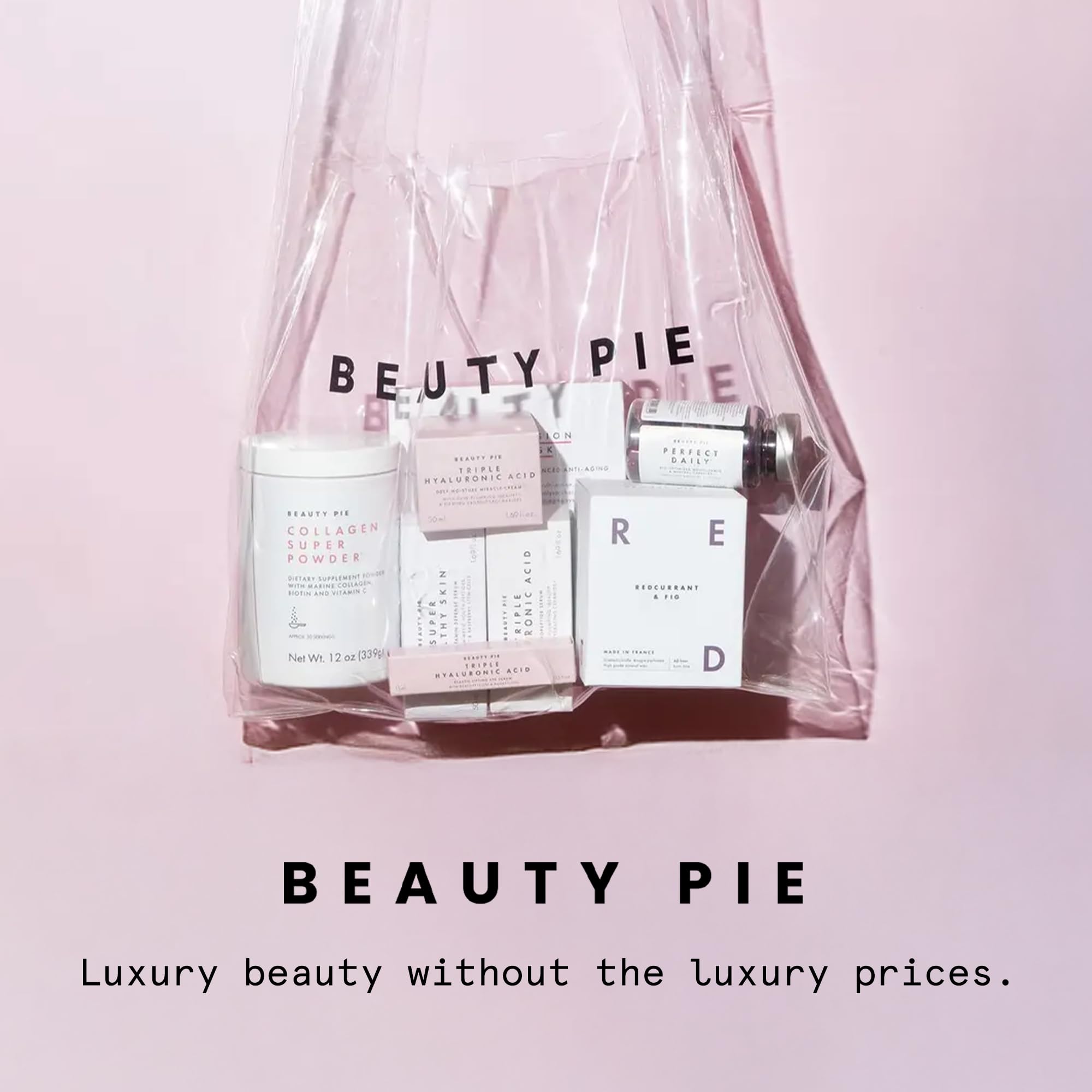Beauty Pie Fragrance-free label closeup reinforces safe, daily hand care.