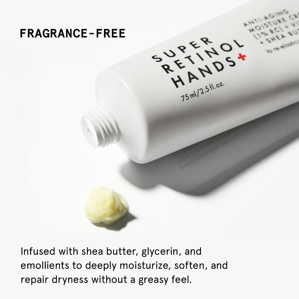 Beauty Pie Hand Cream texture closeup highlights luxurious, non-greasy finish.
