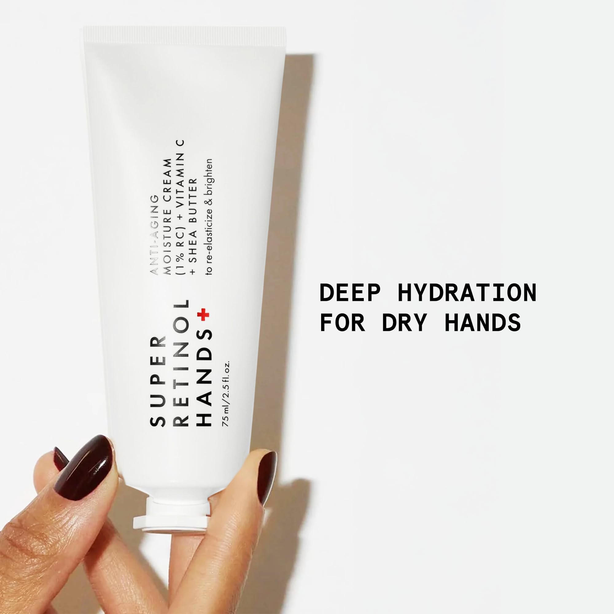 Beauty Pie Retinol Hand Cream application swirl demonstrates silky texture for daily care.