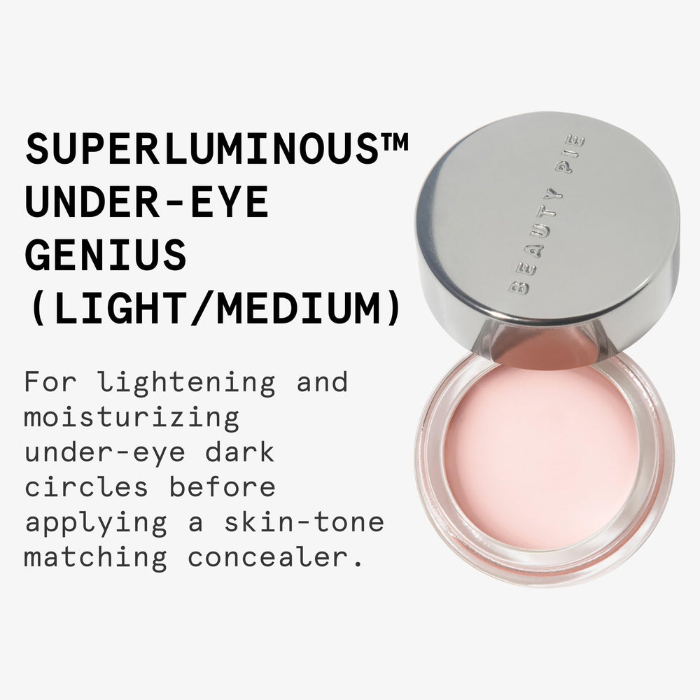 Beauty Pie Superluminous Under-Eye Genius Corrector swatches show peach-toned balance for brightening
