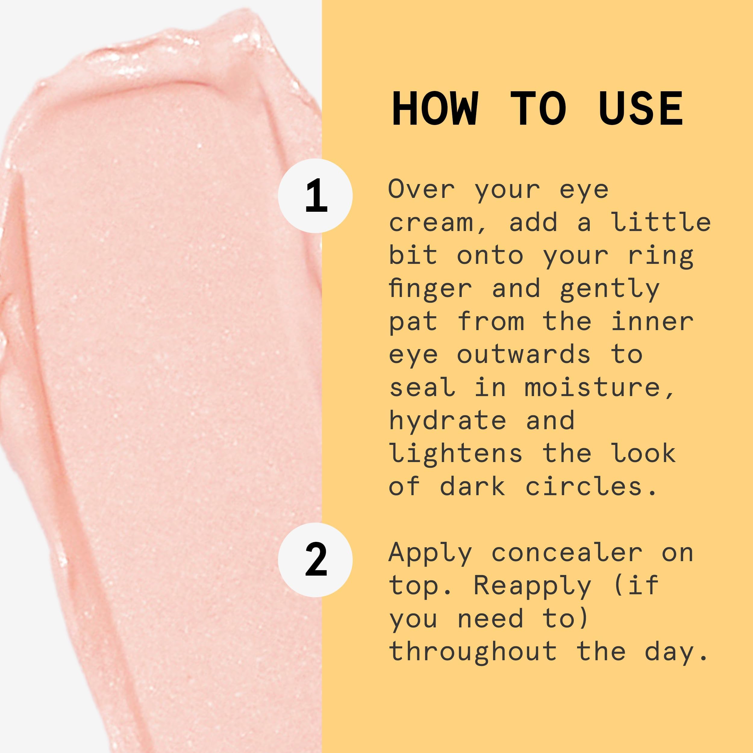 Beauty Pie Superluminous Under-Eye Genius Corrector after-application reveals brightened under-eye area