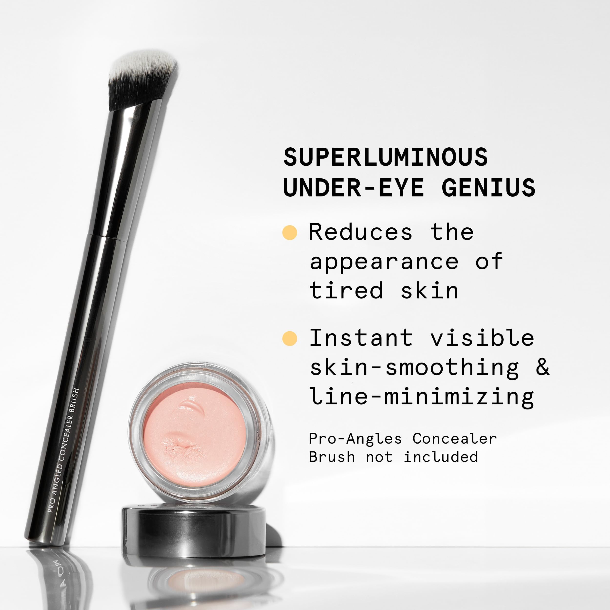 Beauty Pie Superluminous Under-Eye Genius Corrector close-up on skin tone shows correction, hydration