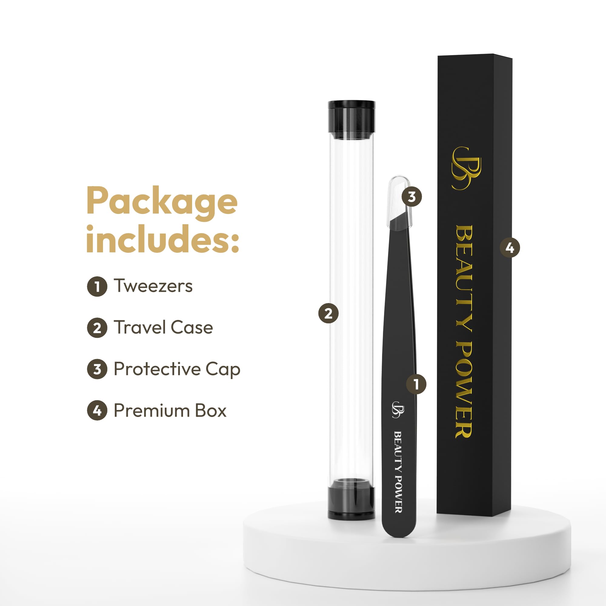 Beauty Power ergonomic lightweight design tweezers reduce hand fatigue during extended use